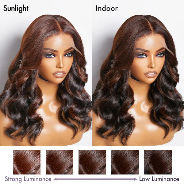 Limited Design | Peekaboo Bronze Brown Loose Body Wave Glueless 5x5 Closure HD Lace Wig