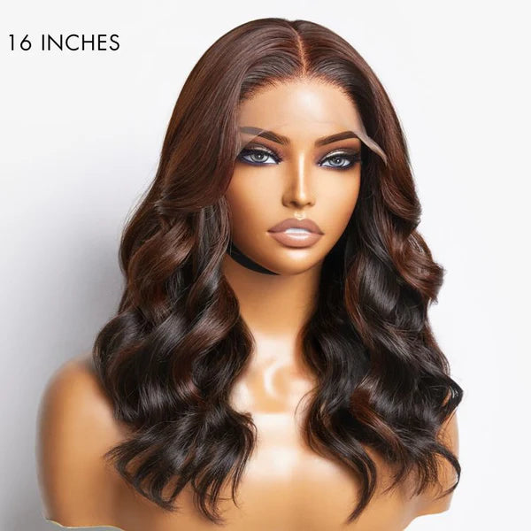 Limited Design | Peekaboo Bronze Brown Loose Body Wave Glueless 5x5 Closure HD Lace Wig