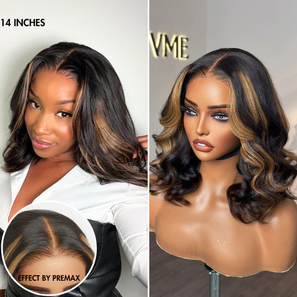 PreMax Wigs | Super Natural Hairline Blonde Mix Black Loose Wave Glueless 5x5 Closure HD Lace Wig | Large & Small Cap Size