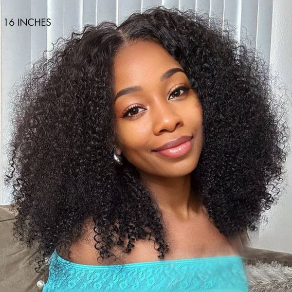 Go Natural Ease | Kinky Curly Full Hair Glueless 5x5 Closure Lace Long Curly Wig Ready to Go