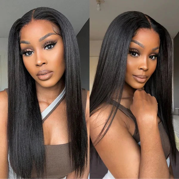 Luvme Hair Yaki Straight 5x5 Closure HD Lace Glueless Long Wig 100% Human Hair