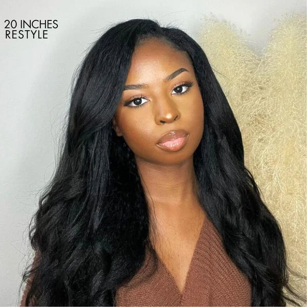 Luvme Hair Yaki Straight 5x5 Closure HD Lace Glueless Long Wig 100% Human Hair