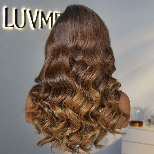 Luvme Hair PartingMax Glueless Wig Ombre Brown Loose Body Wave 7x6 Closure HD Lace Pre Plucked & Bleached Ready to Go