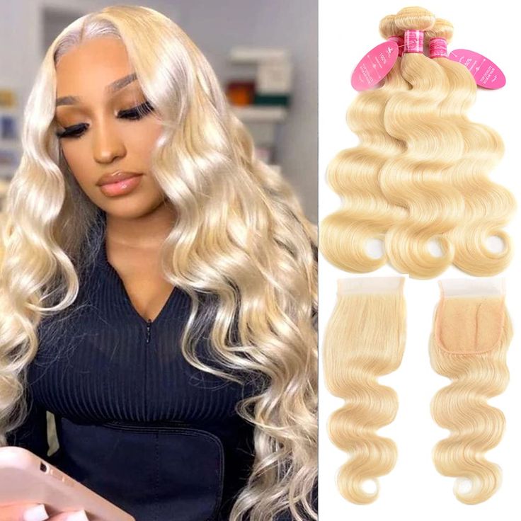 613 Bundles 100% Brazilian Straight Blonde Human Hair Bundles 10A Virgin Blonde Hair Weave